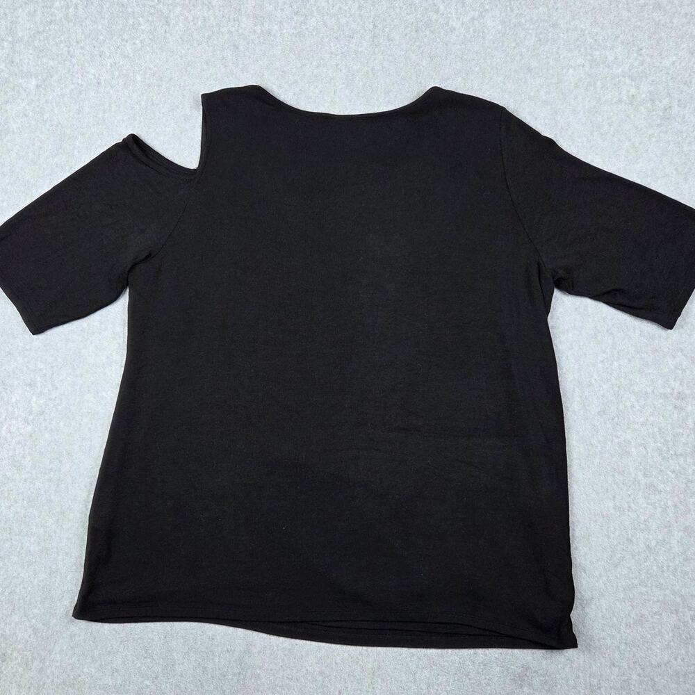 NWT 41 Hawthorn Top Womens Size 3X Black Cold Shoulder Asymmetrical Neckline - Picture 7 of 15
